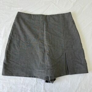 Zara Womens Gray Stretchy Tailored Side Slit‎ Classic Mini Skort Size XS